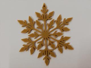 Vánoční ozdoba vločka - výtisk 3D - 11cm - zlatá