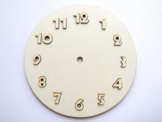 Výřez hodiny - Kulaté s čísly - 19,5 cm