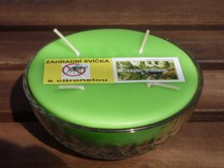 Zahradní svíčka ve skle - repelentní - litsea cubeba