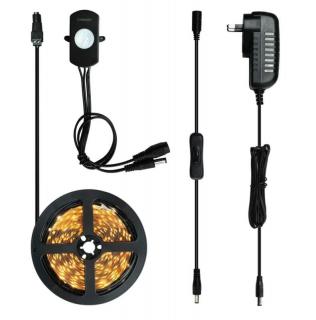 LED pásek s PIR čidlem pohybu 60LED/1m IP65 ON/OFF teplá bílá, 4metry (LED pásek 4 metry s pohybovým senzorem)