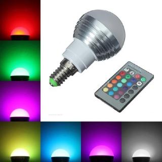 LED Žárovka 3W kulatá E14 RGB