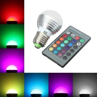 LED Žárovka 3W kulatá E27 RGB