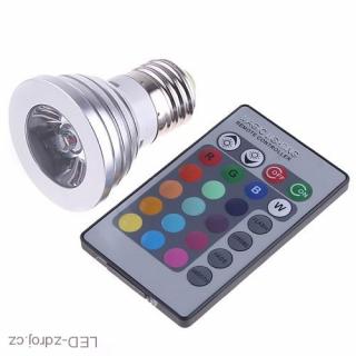 LED žárovka RGB E27 3W (LED žárovka multicolor s dálkovým ovládáním)