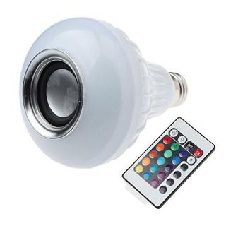 LED žárovka RGB s Bluetooth reproduktorem, E27, 7W (LED žárovka 7W multicolor, reproduktor)