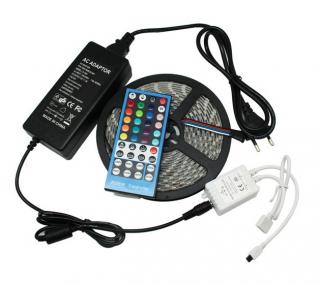 Light LED pásek 12V 5050 60LED/m IP65 12W/m RGBW bílá 5 metrů, komplet (LED pásek multicolor + čistá bílá 5m)
