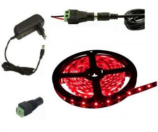 Light LED pásek 3528 60LED/m IP65 4.8W/m červená, 5m, komplet (LED pásek komplet 3528 24W 5 metrů)
