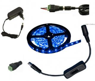 Light LED pásek 3528 60LED/m IP65 4.8W/m modrá, 5m, komplet s vypínačem (LED pásek komplet 3528 24W 5 metrů)