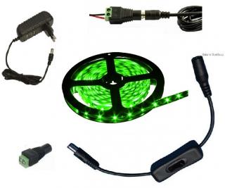 Light LED pásek 3528 60LED/m IP65 4.8W/m zelená, 5m, komplet s vypínačem (LED pásek komplet 3528 24W 5 metrů)