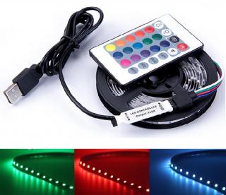 Light LED pásek 5V USB SMD3528 120LED/2m IP65 RGB, 2metry (Voděodolný LED pásek RGB 2 metry s USB )