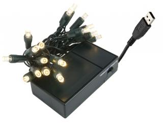 Lighting R6/51 Světelný USB řetěz čistá bílá 6 metrů (Světelný řetěz na baterii s USB)