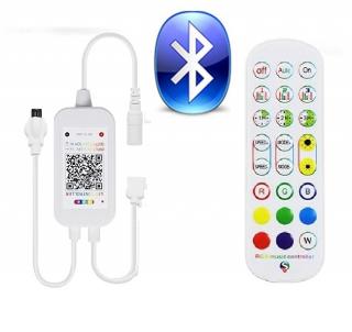 RGB Bluetooth ovladač pro LED pásky DC 5-24V, pro Android, iOS (Bluetooth ovladač a přijímač k multicolor LED pásku)