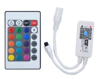 RGB Wifi ovladač pro LED pásky, pro Android, iOS (Wifi ovladač a přijímač k multicolor LED pásku)