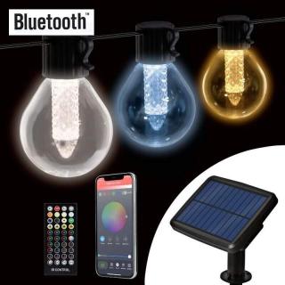 SOLAR G40 Solární Bluetooth řetěz barva volitelná 7,5 Metru (Solární osvětlení s USB)