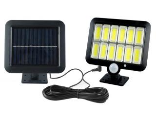 Solární LED reflektor 12 LED COB (Solární LED světlo s PIR čidlem)
