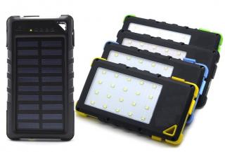 SolarPower N-112 Solární nabíječka 8.000 mAh zelená (Praktická solární nabíječka se svítilnou )