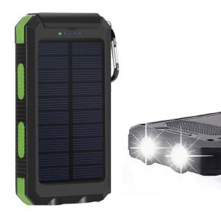 SolarPower N2-103 Solární nabíječka 10.000 mAh zelená, 2x LED (Praktická solární nabíječka se svítilnou )