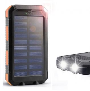SolarPower N2-104 Solární nabíječka 10.000 mAh oranžová, 2x LED (Praktická solární nabíječka se svítilnou )