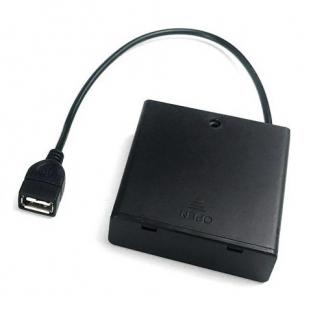 USB bateriový box AA (USB 5V Box na 4 AA baterie )