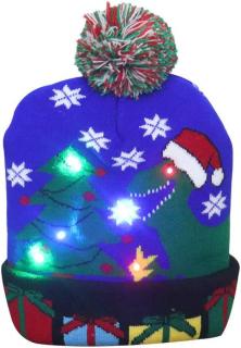Čepice s LED světýlky Sněhuláci