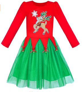 Dívčí vánoční šaty s tylovou sukýnkou