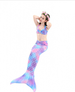 Mořská panna 3 dílný bikiny set dívčí