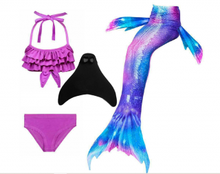 Mořská panna bikiny set s ploutví