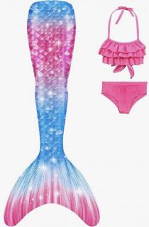 Mořská panna bikiny set s ploutví
