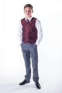 Vesta, košile, kalhoty kravata - chlapecký společenský komplet