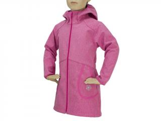 Dívčí ZATEPLENÝ softshellový kabát - RŮŽOVÝ MELÍR 104