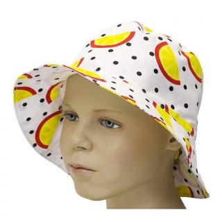 Letní bavlněný klobouček Fantom - BÍLÝ S GREPY 48