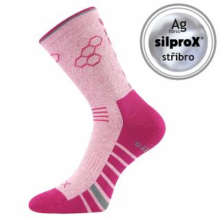 Sportovní ZATEPLENÉ ponožky VIRGO se stříbrem - 6 barev 35-38, růžová