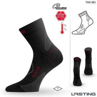 Trekové merino ponožky LASTING TNW pro dospělé - černé S (34-37)