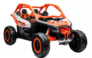 Dětská elektrická buggy Can-am Maverick X RS TURBO RR Model 2024 LCD+4x200w 2x24V - oranžová  Dálkové ovládání v ceně