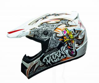 Dětská motocross helma Mejia - Bílá Velikost: M (55 - 56 cm)