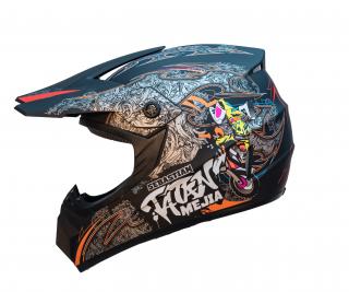 Dětská motocross helma Mejia - Černá Velikost: XL (59 - 61 cm)