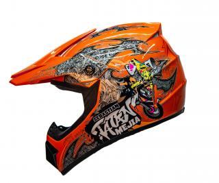 Dětská motocross helma Mejia - Oranžová Velikost: L (57 - 58 cm)
