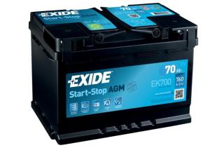 EXIDE Start/stop AGM EK700 12V 70Ah 760A (AGM EK700)