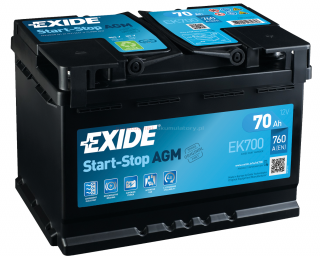 EXIDE Start/stop AGM EK720 12V 72Ah 760A (Exide AGM 12V 72Ah)
