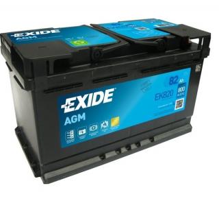 EXIDE Start/stop AGM EK820 12V 82Ah 800A (AGM EK820)