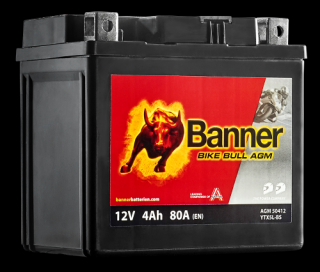 Motobaterie Banner Bike Bull AGM 50412 YTX5L-BS 12V 4Ah 80A ( AGM 50412  12 V  4 Ah  )
