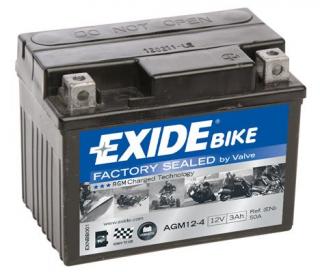 TOP motobaterie EXIDE AGM 12-4 12V 3Ah (motobaterie AGM 12-4)