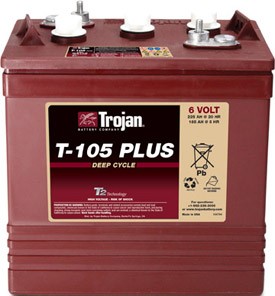 Trakční baterie Trojan T 105 Plus, 225Ah, 6V (3/9 GiS 197 BS Plus)