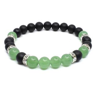 Mijabijoux Náramek z minerálů avanturín a onyx MB00115