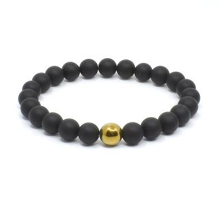 Mijabijoux Náramek z minerálů onyx a hematit MB00343