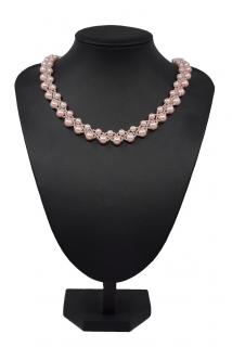 Mijabijoux Růžový korálkový náhrdelník MB00272