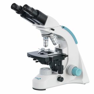 Binokulární mikroskop Levenhuk 900B (Zvětšení: 40–1000x. Binokulární hlava, achromatické objektivy, LED osvětlení s kolektorem)