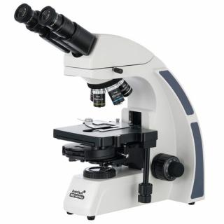 Binokulární mikroskop Levenhuk MED 45B (Zvětšení: 40x až 1000x. Binokulární hlavice, rovinné achromatické objektivy s korekcí na nekonečno a fázovým kontrastem, kondenzor fázového kontrastu (tmavé pole))