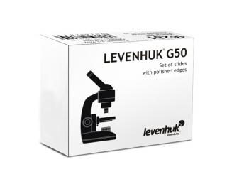Čistá sklíčka Levenhuk G50, 50 ks (Rozměry: 76 x 25mm / Tloušťka: 1,0 – 1,2mm.)