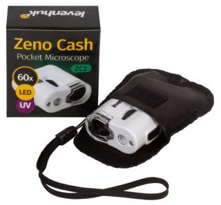 Kapesní mini mikroskop Levenhuk Zeno Cash ZC2 (Přenosný mikroskop s LED osvětlením a UV světlem. Zvětšení: 60x)
