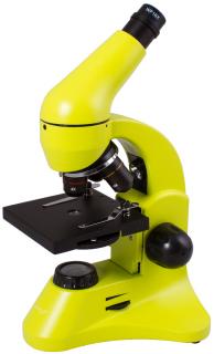 Levenhuk Mikroskop Rainbow 50L PLUS Lime (Vynikající optika, moderní design, robustní tělo. Součástí je i experimentální sada. Zvětšení: 64–1280x)
